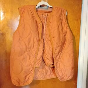 Women's Quilted Vest in Warm Orange